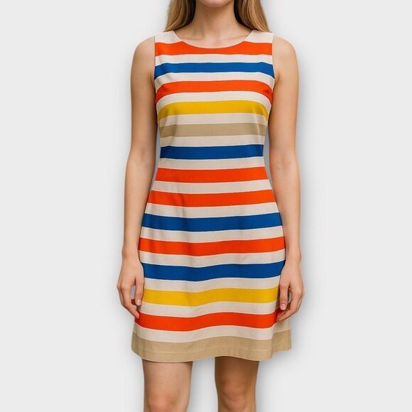 Kim Rogers Striped Sheath Dress Size 12 - Picture 1 of 8